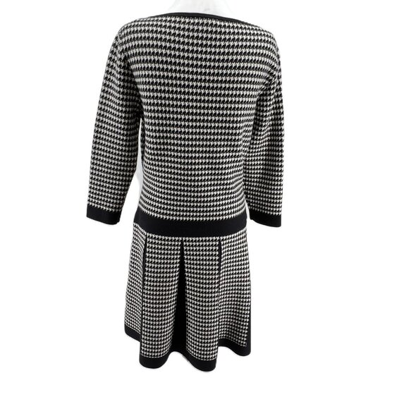 Lauren Ralph Lauren Houndstooth Dress  Size L  Classic Elegance in Cotton Blend - Picture 2 of 12